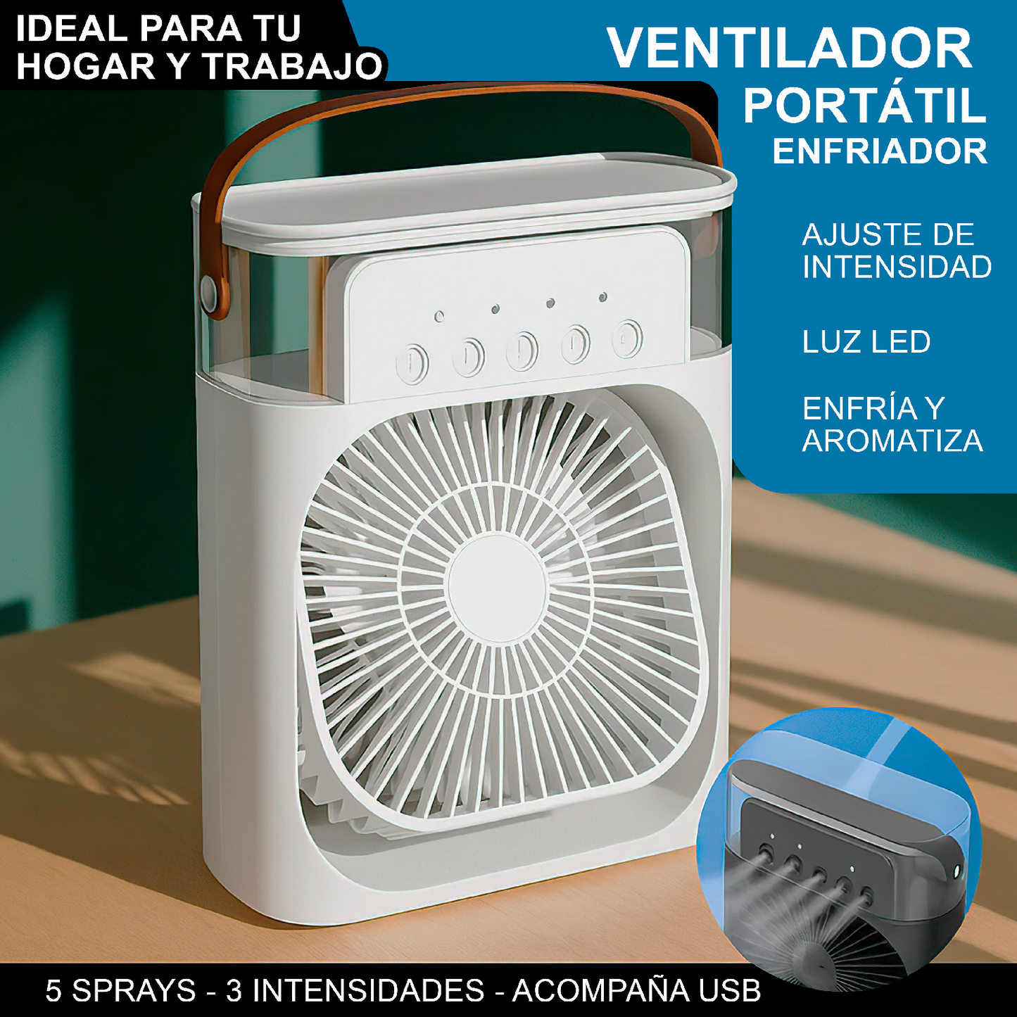 Ventilador Humidificador de Nebulización